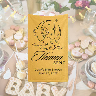 Banderoles Heaven envoyé Baby shower Gold Moon Stars