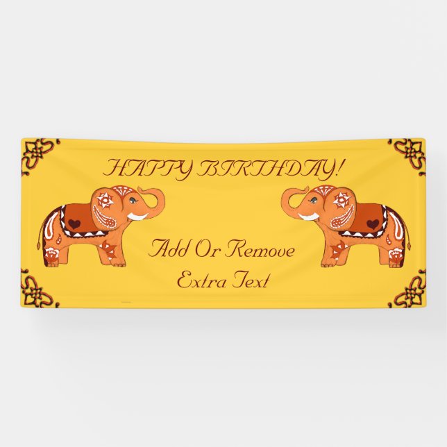 Banderoles Henna Elephant (Horizontal)