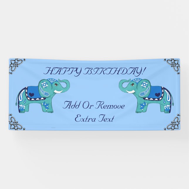 Banderoles Henna Elephant (Horizontal)