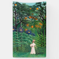 Henri Rousseau - Une femme marche dans une forêt e