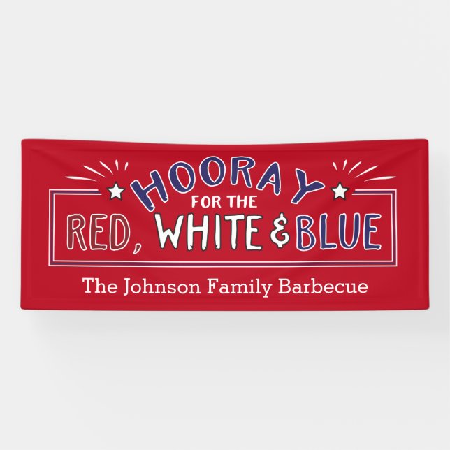 Banderoles Heure pour le 4 Juillet Barbecue Patriotique (Horizontal)