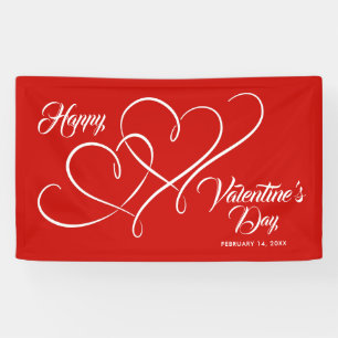 BANDEROLES HEUREUSE SAINTE-VALENTIN ÉVÉNEMENT LIÉ COEURS ROUG
