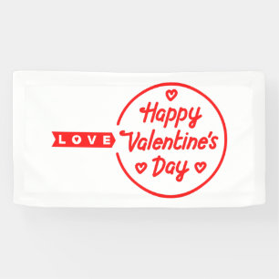 Banderoles Heureuse Sainte-Valentin Love 1.6x3 Vinyl Banner