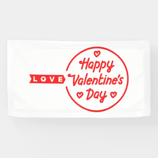 Banderoles Heureuse Sainte-Valentin Love 1.6x3 Vinyl Banner (Horizontal)