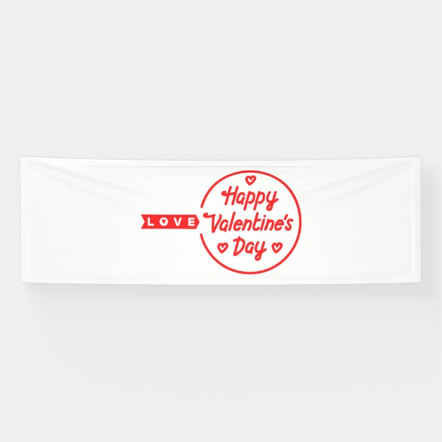 Banderoles Heureuse Sainte-Valentin Love 2.5x8 Vinyl Banner (Horizontal)