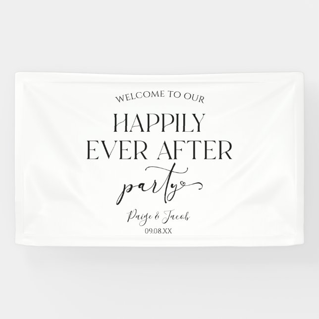 Banderoles Heureusement Jamais Après La Réception De Mariage  (Horizontal)