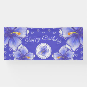 Banderoles Hibiscus & dentelle BLEU