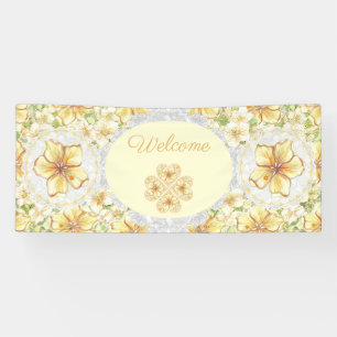 Banderoles Hibiscus & dentelle JAUNE
