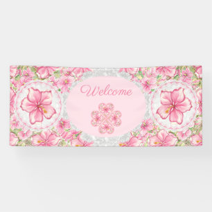 Banderoles Hibiscus & dentelle PINK