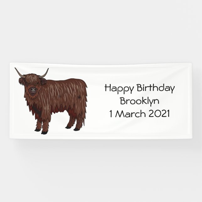 Banderoles Highland cow (Horizontal)