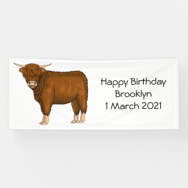 Banderoles Highland cow (Horizontal)