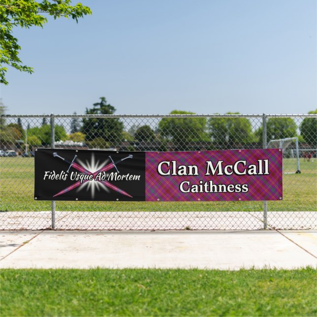 Banderoles Highland Festival Clan McCall - Caithness Tartan (En situation)