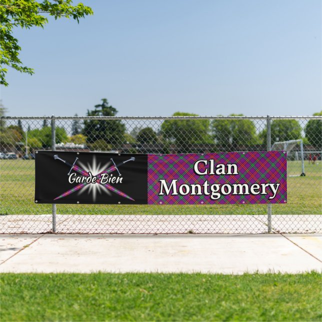 Banderoles Highland Festival Clan Montgomery Tent (En situation)