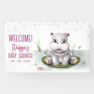 Banderoles Hippo River Adventure Girl Baby shower