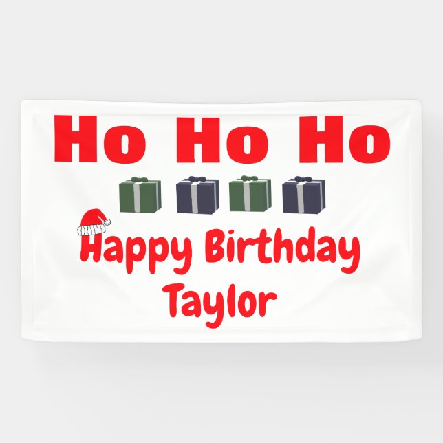 Banderoles HO HO Happy Birthday (Horizontal)