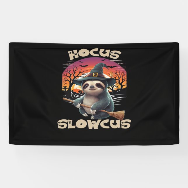 Banderoles Hocus Slowcus Amateurs de fentes Halloween tee tee (Horizontal)