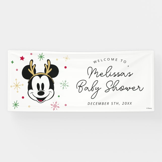 Banderoles Holiday Mickey and Friends Baby Shower (Horizontal)