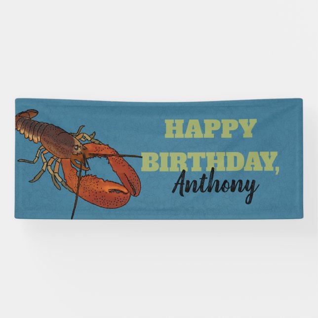 Banderoles Homard dans la Mer Bleue Personnalisé (Horizontal)