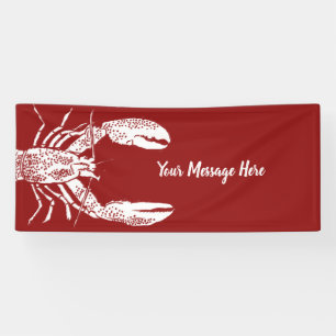 Banderoles Homard rouge et blanc Personnalisé