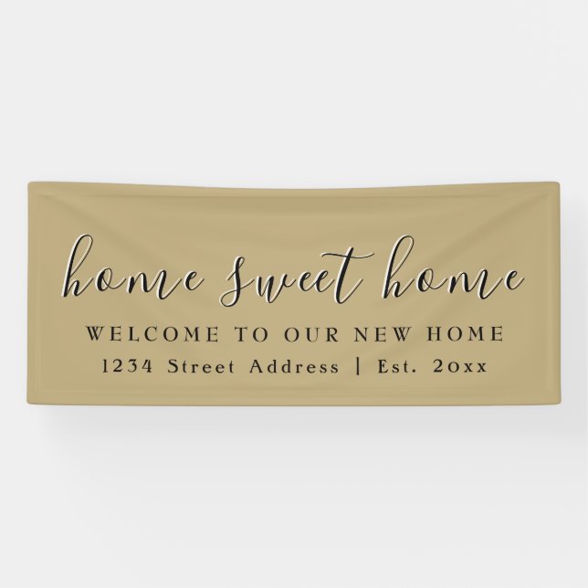 Banderoles Home Sweet Home | Bienvenue Fête du réchauffement  (Horizontal)