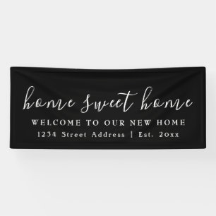 Banderoles Home Sweet Home   Black & White House Party