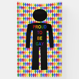 Banderoles Hommes gays LGBTQ Silhouette et arc-en-ciel