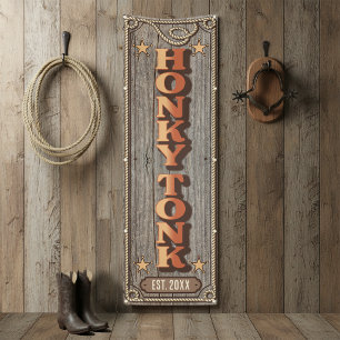 Banderoles HONKY TONK occidental rustique ID1318