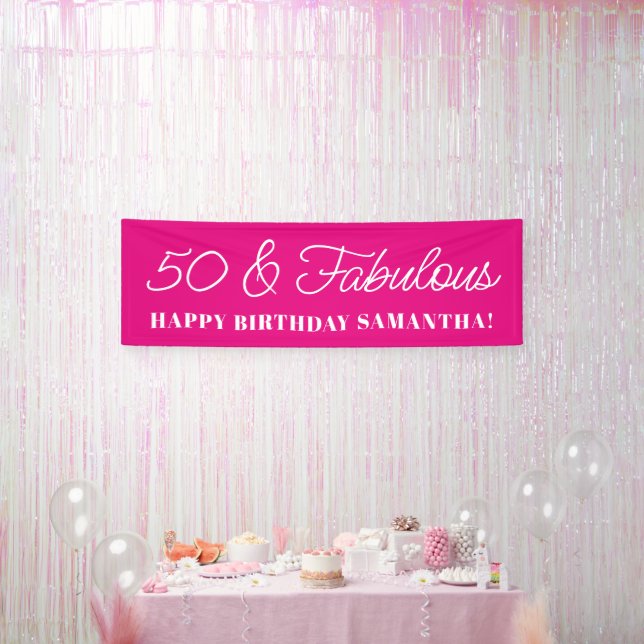 Banderoles Hot Pink 50 et Fabulous (Fête)