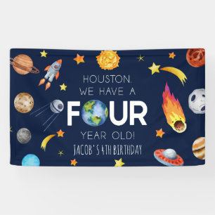 Banderoles Houston Nous avons quatre ans 4e fête d'anniversai