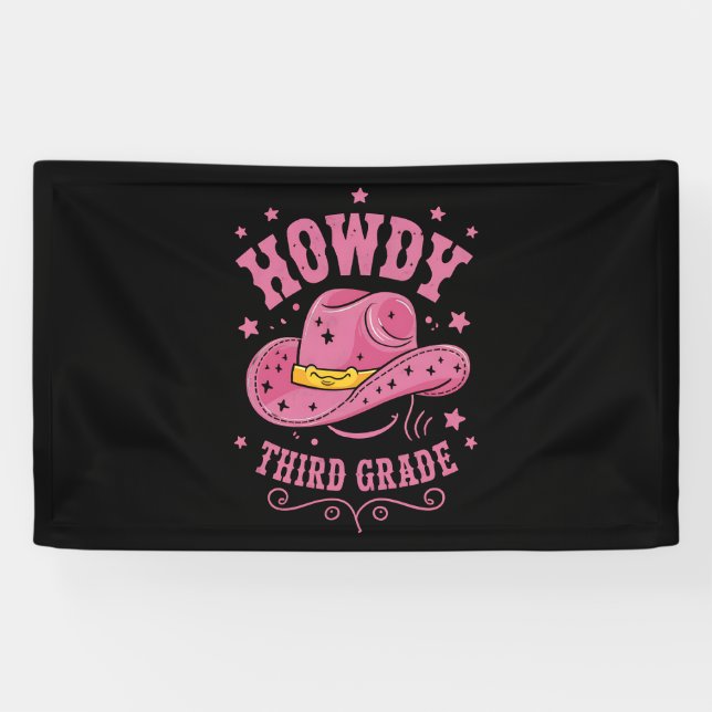 Banderoles Howdy Cowboy De 3E Année Revenir À L'École (Horizontal)