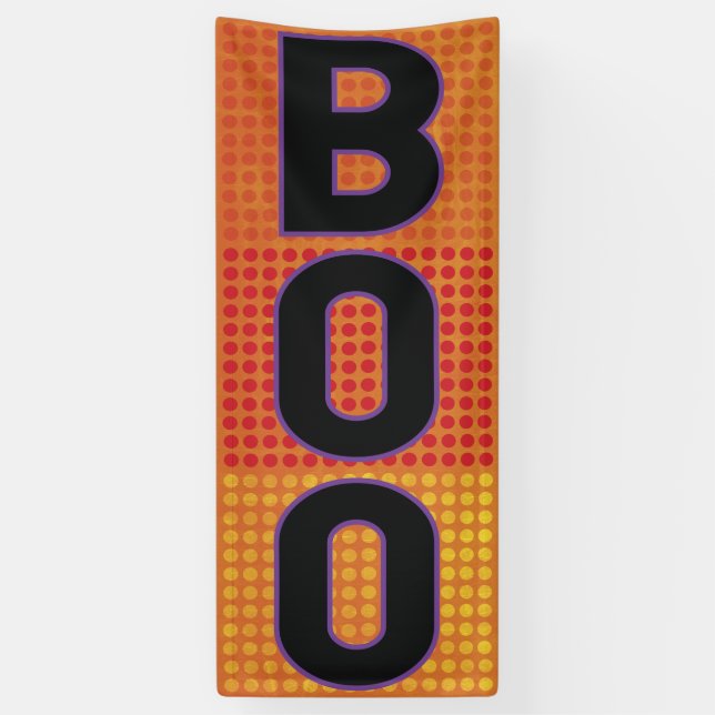 Banderoles Huez le point de polka orange Halloween (Vertical)