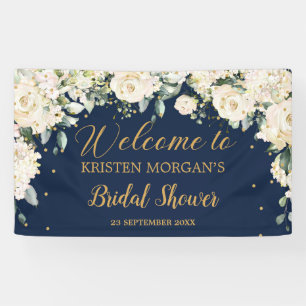 Banderoles Hydrangée fleurie blanche verdure douche nuptiale