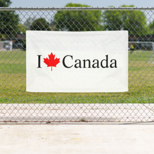 Banderoles I Love Canada typographie à la feuille d'érable ro