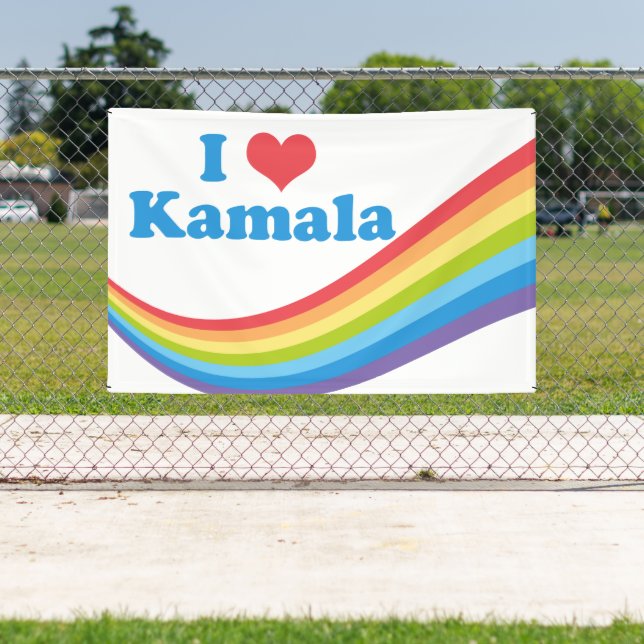 Banderoles I Love Kamala Cute Election Rainbow (Insitu)
