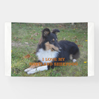 Banderoles I Love My Shetland Sheepdog Black Tri