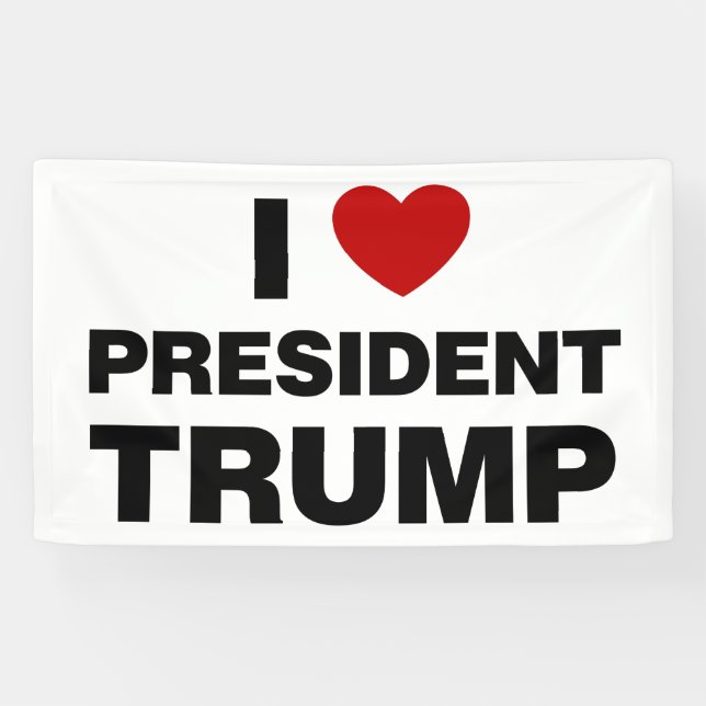 Banderoles I Love Président Trump Heart (Horizontal)