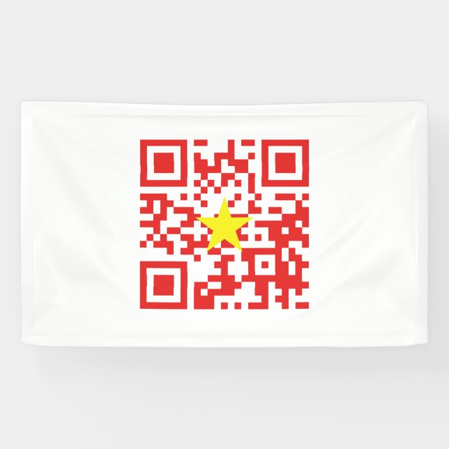 Banderoles I Love Vietnam (Tôi Yêu Viêt Nam) Drapeau QR Code (Horizontal)