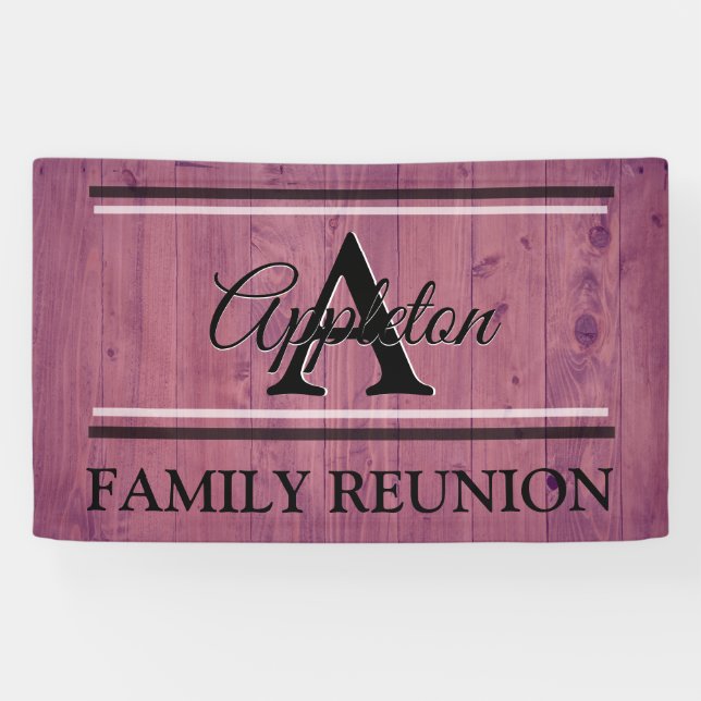 Banderoles Idées de réunion de famille Design Modèle violet b (Horizontal)