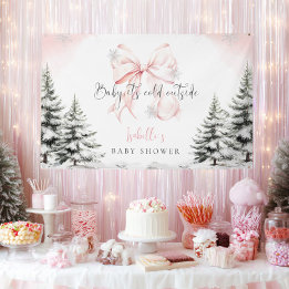 Banderoles Il fait froid dehors de rose Bow Baby shower Party