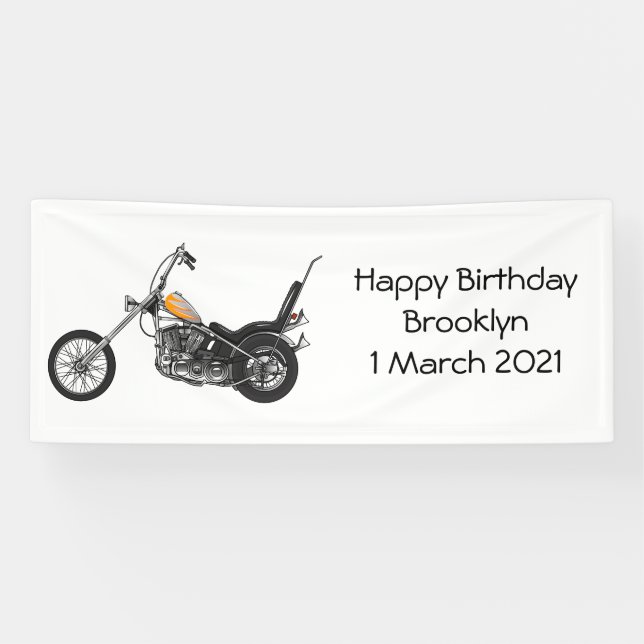 Banderoles Illustration de Chopper Motorcycle 1950 (Horizontal)