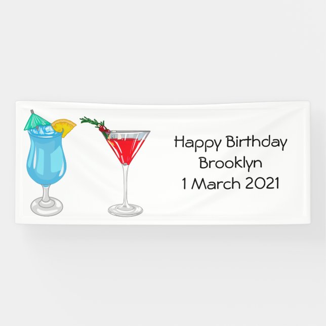 Banderoles Illustration de cocktail (Horizontal)