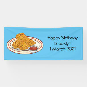 Banderoles Illustration de dessin animé sur le poulet frit