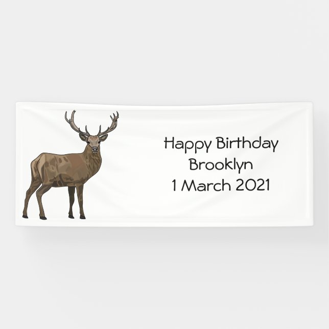 Banderoles Illustration de dessin sur le cerf (Horizontal)