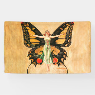 Banderoles Illustration de femme volant papillon Flapper