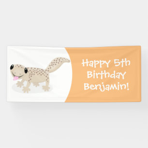 Banderoles Illustration de gecko tan tan mignon