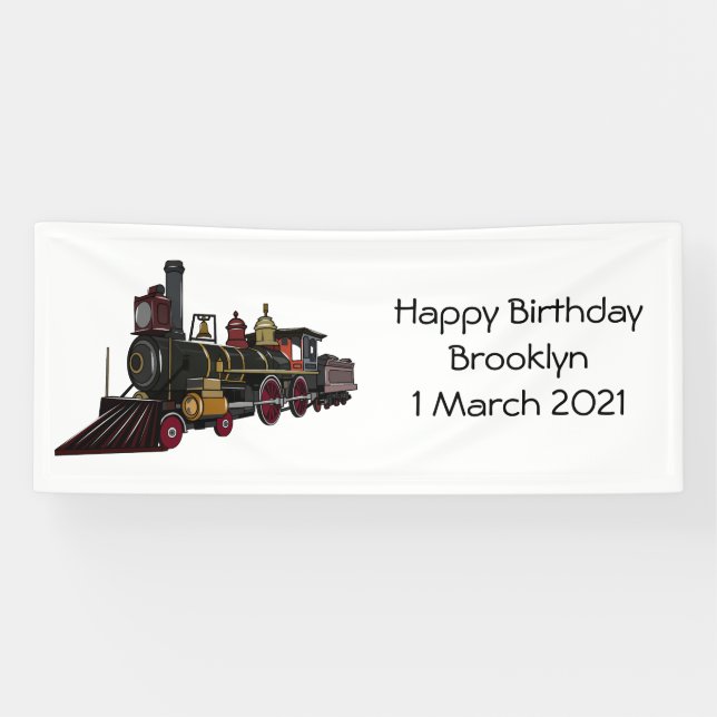 Banderoles Illustration de la locomotive à vapeur (Horizontal)