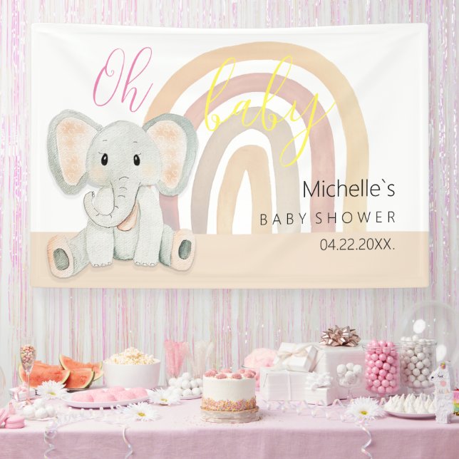 Banderoles Illustration de l'aquarelle des éléphants de print (Fête)