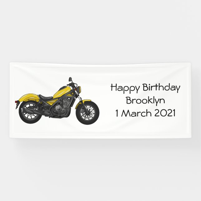 Banderoles Illustration de moto Cruiser (Horizontal)
