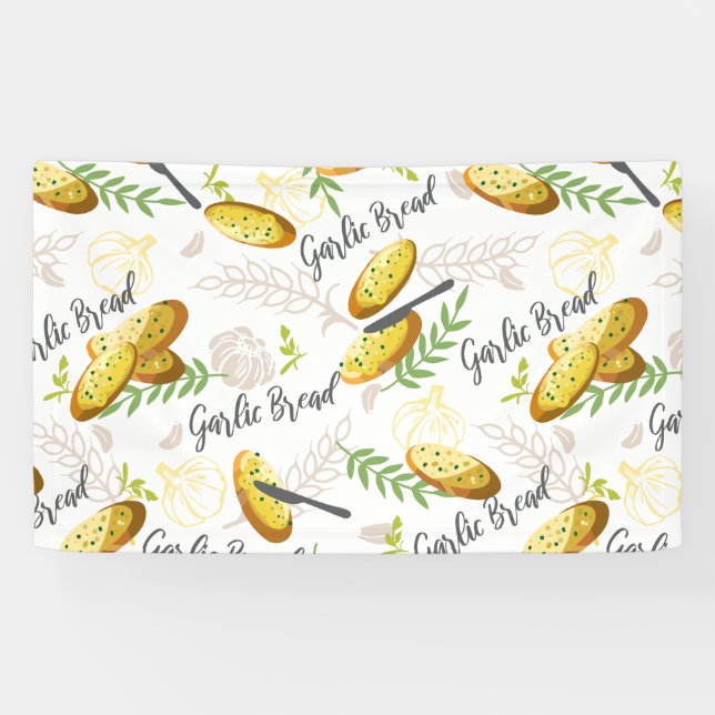 Banderoles Illustration du pain d'ail Motif V1 (Horizontal)