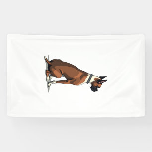 Banderoles Illustration d'un chien Boxer vintage vu de derriè
